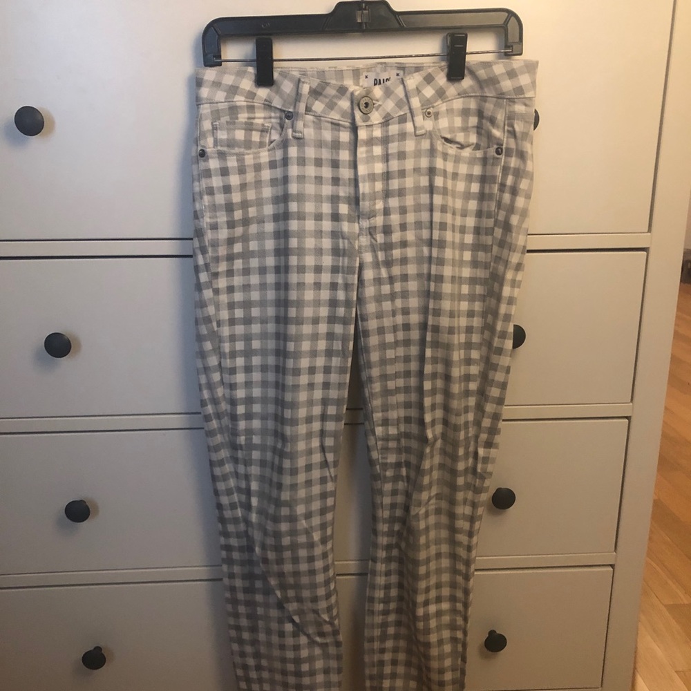 Paige Grey/White checkered jeans